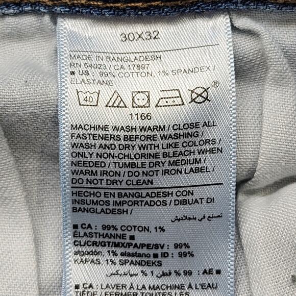 Old Navy Jeans Mens 30x32 Blue Basic Slim Straight Built in Flex Stretch Denim - Picture 7 of 13